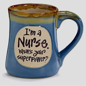 Blue Ceramic Nurse Mug